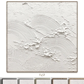Plaster two square photo frames D-157