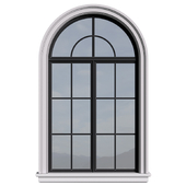 Arched Aluminium Window..Front Window.Iron Window Opening.Outdoor Entrance modern Window.External grey Window .Street Window