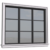 Aluminium Window..Front Window.Iron Window Opening.Outdoor Entrance modern Window.External grey Window .Street Window