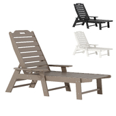 adjustable all-weather adirondack lounger with cup holder