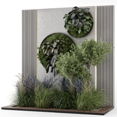 Indoor Wall  Vertical Garden in Concrete Base - Set 1543