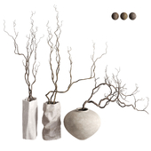 3 Vases with Branches Set