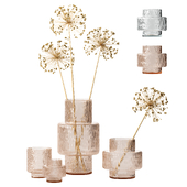 H&M Glass Vases with dry Plants