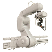 Industrial robot manipulator on rails