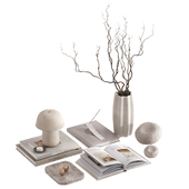 White decorative set with branches