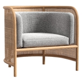 Fields Cane Back White Accent Chair