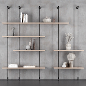 Rack - Shelf 02 - Minimal Shelves With Decorative Objects