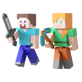 Minecraft Steve and Alex