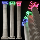 Columns with neon capitals