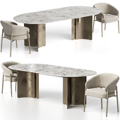 Linda chair and Wave tables by Marelli