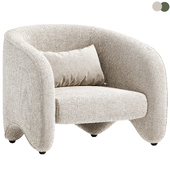 Upholstered fabric armchair YUZU By arflex