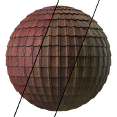 Roof Tile Materials 58- Concrete Roofing by Sbsar generator | Seamless, Pbr, 4k