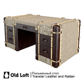 OM Письменный стол Traveler Leather and Rattan