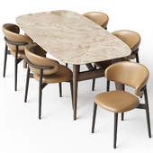 Oleandro chair and Abrey onyx table by Calligaris