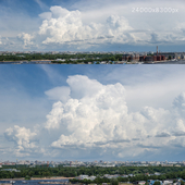 Panorama of St. Petersburg. View of the Petrogradsky district