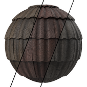 Roof Tile Materials 65- Concrete Roofing by Sbsar generator | Seamless, Pbr, 4k