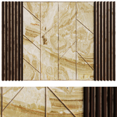 Wall panel with biege marble