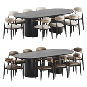 Jagger Chair Moon Table Dining Set