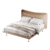 Baia Brown Leather Double Bed