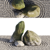 Lowpoly Japanese Rock (Zen) Garden 01