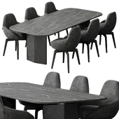 Dinning Table Black - Set 38