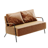 Modern Stain-Resistant Faux Leather Love Seat