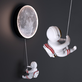 Astronaut And Moon Light Fixture
