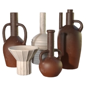 Artisan clay vessels set