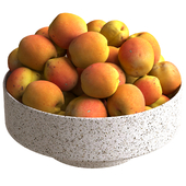 Apricots in fruit bowl