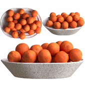 Orange in fruit bowl