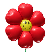 Balloon inflatable red flower with smiley