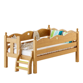Childrens bed with removable sides Cradle made of solid beech