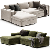 Aris Deep 2 Piece Left Arm Chaise Sectional Sofa