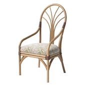 Tropical Curved Rattan Dining Armchair