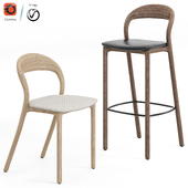 Neva light chair and Neva light bar chair by Artisan