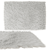 Fur shaggy carpet with long pile