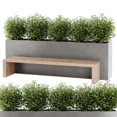 urban furniture bench with plants
