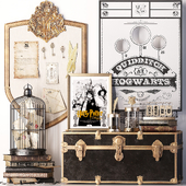 Pottery Barn Harry Potter Hufflepuff Trunk , Quidditch Bean Bag Toss Game and Decor for Teenager