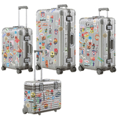 Rimowa Aluminum Luggage with Stickers PBR 4k
