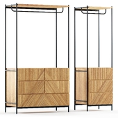 Wardrobe module with hangers and drawers Lodge
