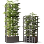 Mesh divider partition with bamboo
