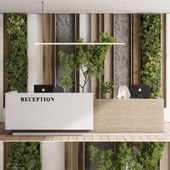 Reception Desk and Wall decor - office furniture 22 vray