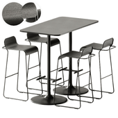 Casual High table by Bene and Flow Aluminum Stool by True Design