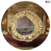 Meteor Gold Mirror in Polished Hammered Brass