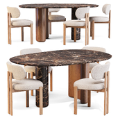 Dining Set: Nature Design (Lymph Table and Bay Chairs)