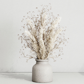 Pampas and Branches plant with concrete dirty vase - bouquet 42