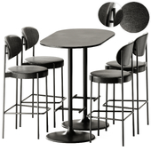 Verner Series 430 Bar Stool and Casual High Oval Table by Bene
