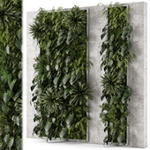 Indoor Wall  Vertical Garden in Concrete Base - Set 1738