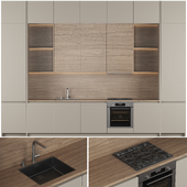 TAUPE AND WOOD KITCHEN MODEL 4