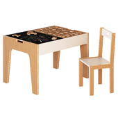 Mimiloona Play table with drawing board and chair Play Natural